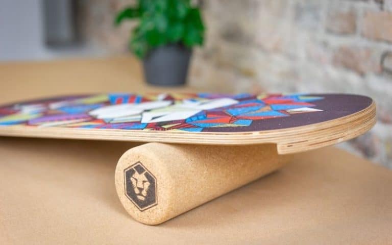 GOPLUS Planche d'Équilibre en Bois avec Rouleau en Liège et Tapis de