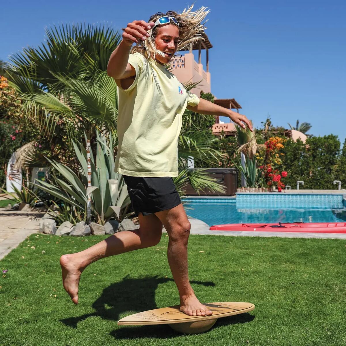 F2 Kork Balance Board im Einsatz