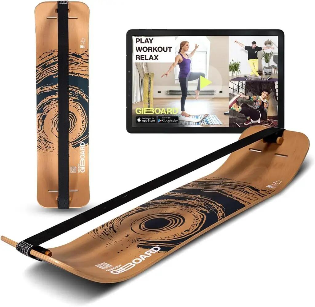Gibbon Giboard Active mit aufgerollter Slackline